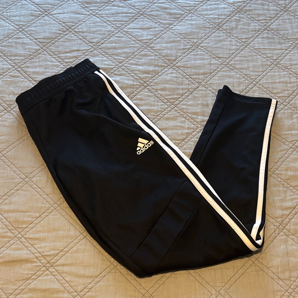 adidas Black Joggers with White Stripes
